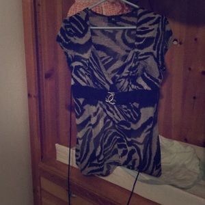 Cap sleeve zebra print dress top
